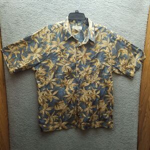 Tory Richard XL Honolulu Floral Dark Blue Button-Down Shirt 50.5" 30" 11"